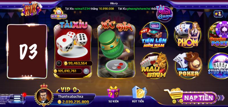 Hướng dẫn luật chơi và cách chơi game Tài xỉu Rikvip