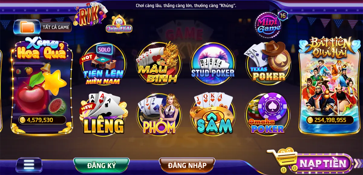 Hệ số thưởng của game bài Sâm tại nhà cái Rikvip