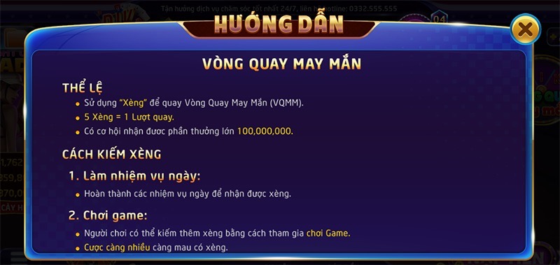 Tham gia vòng quay may mắn Rikvip siêu hot hit 